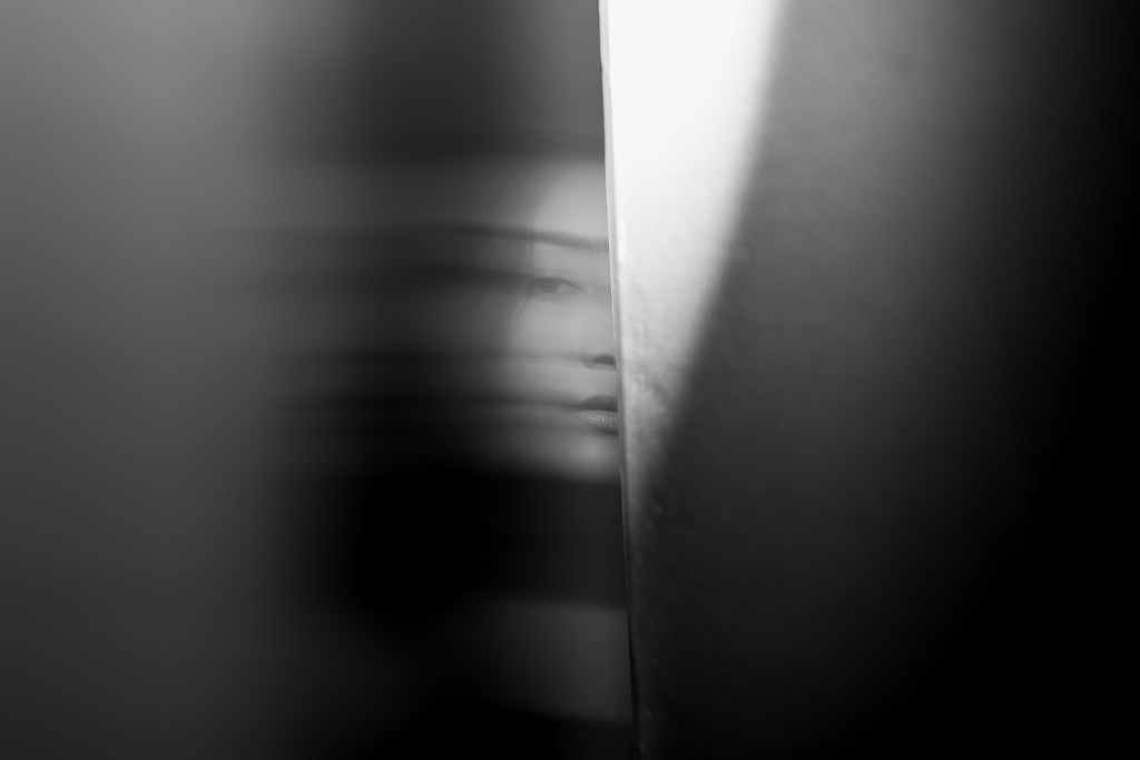 Female Black and White Portrait in-studio